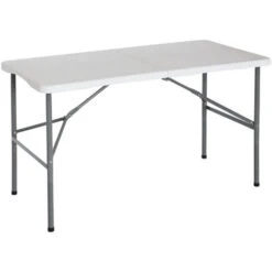 Mesa Plegable 122cm Rectangular Blanca Catering 7house