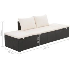 Cama De Jardín 195x60 Cm Ratán Sintético Negro VidaXL -Mano Mano Ventas 10399242 3