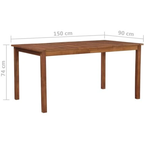 Mesa De Jardín Madera Maciza De Acacia 150x90x74 Cm VidaXL 5 Mesa De Jardín Madera Maciza De Acacia 150x90x74 Cm VidaXL - Imagen 5