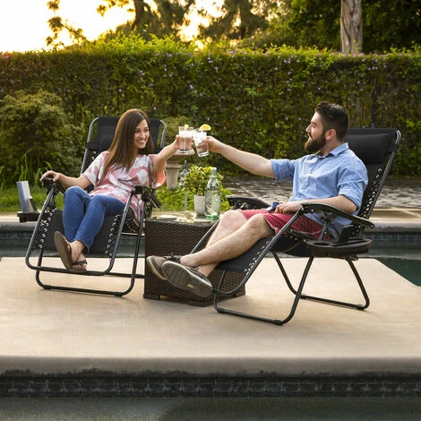 2x Tumbonas Sillas Plegables Gravedad Cero Playa Piscina Reposa Bebidas Hamaca 2 2x Tumbonas Sillas Plegables Gravedad Cero Playa Piscina Reposa Bebidas Hamaca - Imagen 2