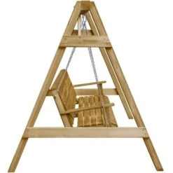 Banco Balancín Jardín Madera Pino Impregnada 205x150x157 Cm VidaXL 8 Banco Balancín Jardín Madera Pino Impregnada 205x150x157 Cm VidaXL -Mano Mano Ventas 11188081 4