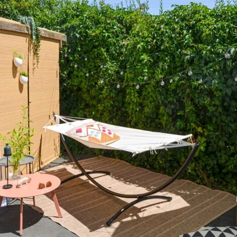 Hamaca De Jardín Con Soporte 300x100cm Tumbona Con Estructura Metálica 2 Hamaca De Jardín Con Soporte 300x100cm Tumbona Con Estructura Metálica - Imagen 2
