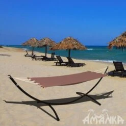 Hamaca De Jardín Con Soporte - 300x100cm Tumbona Con Estructura Metálica -Mano Mano Ventas 11251927 3