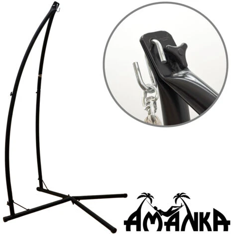 AMANKA Sostén Para Silla Colgante 215cm Soporte Para Columpio Estructura De Acero Negro Peso Máx 120Kg 4 AMANKA Sostén Para Silla Colgante 215cm Soporte Para Columpio Estructura De Acero Negro Peso Máx 120Kg - Imagen 4