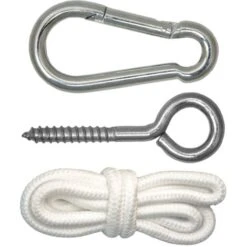 Conjunto De Suspensión Para Sillón Colgante Kit Para Colgar Sillas Colgantes Columpios Asientos Suspendidos Robusto Metal Incl. Cuerda Mosquetón Cáncamo Peso Máximo Soportado Ca 160 Kg -Mano Mano Ventas 11252043 2