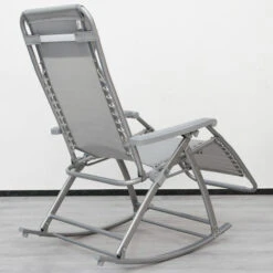 Mecedora De Jardin AMANKA Con Reposapiernas Y Respaldo Ajustables Plegable Y Reclinable Estructura En Acero Aprox 178x70cm Peso Máx Soportado 120Kg Gris -Mano Mano Ventas 11252084 5