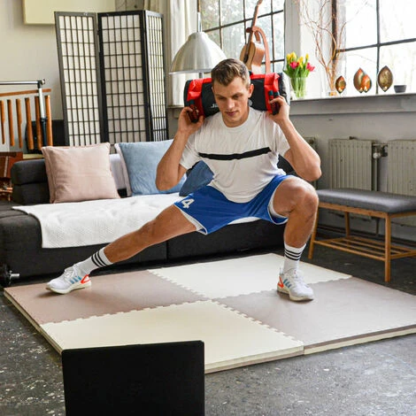 Eyepower Suelo De Gimnasio De EVA Espeso 40mm Esterilla Puzle 90x90cm Incl Marco Para Deporte Ejercicio Extensible Doble Faz Marrón Beige 2 Eyepower Suelo De Gimnasio De EVA Espeso 40mm Esterilla Puzle 90x90cm Incl Marco Para Deporte Ejercicio Extensible Doble Faz Marrón Beige - Imagen 2