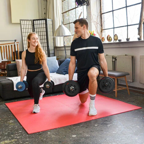 Eyepower Suelo De Gimnasio De EVA Espeso 12mm Esterilla Puzle 90x90cm Extensible Incl Marco Para Deporte Ejercicio Rojo 3 Eyepower Suelo De Gimnasio De EVA Espeso 12mm Esterilla Puzle 90x90cm Extensible Incl Marco Para Deporte Ejercicio Rojo - Imagen 3