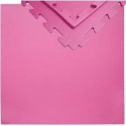 Eyepower Suelo De Gimnasio De EVA Espeso 12mm Esterilla Puzle 90x90cm Extensible Incl Marco Para Deporte Ejercicio Rosa