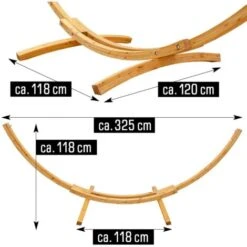 XXL Hamaca Para Dos Con Estructura De Madera Natural Marco De Las Hamacas Jardín -Mano Mano Ventas 11312728 3