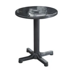 Mesa Balcón Redonda De Diámetro 60 Cm/ Y 72 Cm. Alt.. Color Antracita