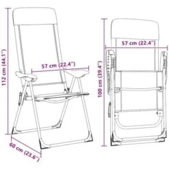 Sillas De Camping Plegables De Aluminio 2 Unidades Negro VidaXL -Mano Mano Ventas 11483402 3