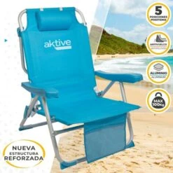 Silla Mochila Plegable Aluminio Aktive Beach 5 Posiciones -Mano Mano Ventas 11652812 2