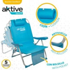Silla Mochila Plegable Aluminio Aktive Beach 5 Posiciones -Mano Mano Ventas 11652812 3
