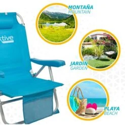 Silla Mochila Plegable Aluminio Aktive Beach 5 Posiciones -Mano Mano Ventas 11652812 5