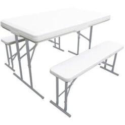 Conjunto Plegable Mesa Con 2 Bancos
