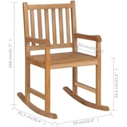 Mecedora De Madera De Teca Maciza Marrón VidaXL -Mano Mano Ventas 11743100 3