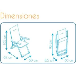Silla Plegable De Jardín Solenny Reclinable Acolchada Con Respaldo Alto 62x60x105 Cm 5 Posiciones -Mano Mano Ventas 11773553 4
