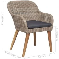 Sillas De Jardín Con Cojines 2 Unidades Ratán Sintético Marrón VidaXL -Mano Mano Ventas 11791966 3