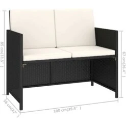Set Comedor Jardín 6 Pzas Ratán Sintético Y Madera Acacia Negro VidaXL -Mano Mano Ventas 11942274 3