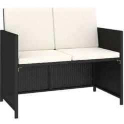 Set Comedor Jardín 6 Pzas Ratán Sintético Y Madera Acacia Negro VidaXL -Mano Mano Ventas 11942274 4