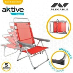 Silla Multiposición Aluminio Aktive Beach - Rojo -Mano Mano Ventas 12178417 3