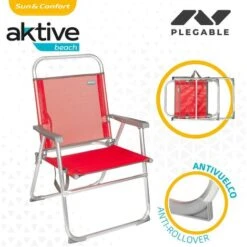 Silla Plegable Fija Aluminio Aktive Beach - Rojo -Mano Mano Ventas 12178429 3
