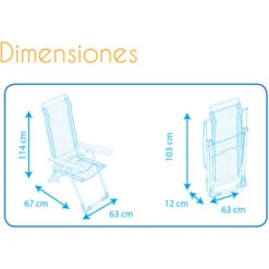 Silla De Playa Plegable Solenny Reclinable 5 Posiciones Con Respaldo Anatómico 67x63x114 Cm 8 Silla De Playa Plegable Solenny Reclinable 5 Posiciones Con Respaldo Anatómico 67x63x114 Cm -Mano Mano Ventas 12207107 4