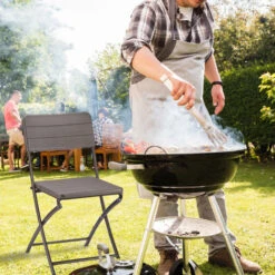 Relaxdays Pack De 2 Sillas Plegables De Jardín Y Terraza, Plástico Y Hierro, Marrón, 82 X 43,5 X 47 Cm -Mano Mano Ventas 12225469 3