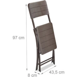 Relaxdays Pack De 2 Sillas Plegables De Jardín Y Terraza, Plástico Y Hierro, Marrón, 82 X 43,5 X 47 Cm -Mano Mano Ventas 12225469 5