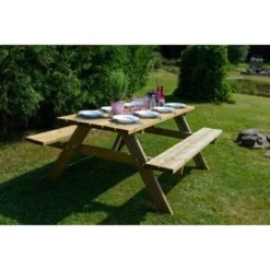 Mesa Picnic Madera Tratada Gardiun Essential 165x154x75 Cm 6-8 Personas -Mano Mano Ventas 12427605 3