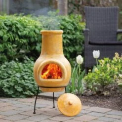 Chimenea Tampico Arcilla Amarilla 31x31x68 Cm RedFire -Mano Mano Ventas 12443255 4