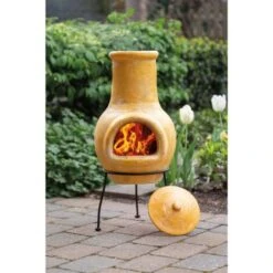 Chimenea Tampico Arcilla Amarilla 31x31x68 Cm RedFire -Mano Mano Ventas 12443255 5
