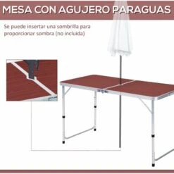 OUTSUNNY Mesa Maleta De Aluminio 4 Taburete Plegable De Acampada Picnic Altura Ajustable -Mano Mano Ventas 12514098 4