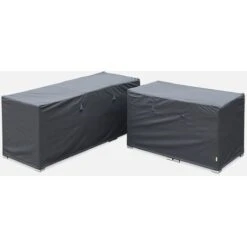 Juego De Fundas Protectoras Color Gris Oscuro Para Muebles De Jardín (modelo Siena / Napoli) - Dos Lonas, Lona Oxford, Poliéster Revestido PA
