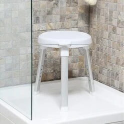 TABURETE AJUSTABLE CABEZAL GIRATORIO BLANCO PIES ANTI- -Mano Mano Ventas 13132969 3