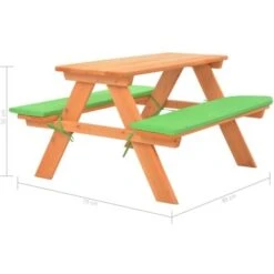 Mesa De Pícnic Infantil Con Bancos Madera De Abeto 89x79x50 Cm VidaXL -Mano Mano Ventas 13142733 2