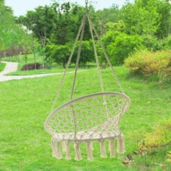 Silla Colgante De Macramé Con Cuerda De Algodón,Peso Máximo De 150kg OGS42-MI SoBuy ES 9 Silla Colgante De Macramé Con Cuerda De Algodón,Peso Máximo De 150kg OGS42-MI SoBuy ES -Mano Mano Ventas 13151529 5