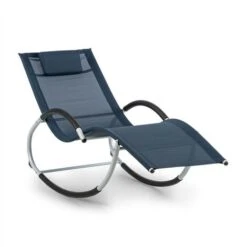 Blumfeldt Westwood Rocking Chair Mecedora Ergonómica Aluminio Azul Oscuro