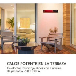 Blumfeldt Nitro Estufa Para Terraza Infrarrojos Tubo Dorado 1500W IP55 Aluminio -Mano Mano Ventas 13313061 3