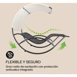 Blumfeldt The Big Easy Tumbona Hamaca Resistente A La Intemperie 350kg Máx. Protección UV Negro -Mano Mano Ventas 13313148 3