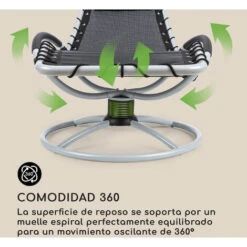 Blumfeldt The Chiller Tumbona Oscilante 77x85x173cm 360 Comfort ComfortMesh Negra -Mano Mano Ventas 13313150 3