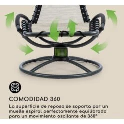 Blumfeldt The Chiller Tumbona Oscilante 77x85x173cm 360 360 Comfort ComfortMesh Beige -Mano Mano Ventas 13313151 3 1