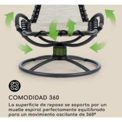 Blumfeldt The Chiller Tumbona Oscilante 77x85x173cm 360 360 Comfort ComfortMesh Beige 7 Blumfeldt The Chiller Tumbona Oscilante 77x85x173cm 360 360 Comfort ComfortMesh Beige -Mano Mano Ventas 13313151 3