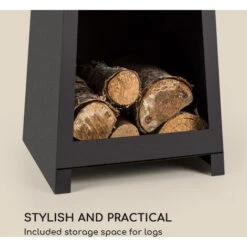 Blumfeldt Monument Chimenea De Jardín Acero Inoxidable Almacenamiento Para Troncos Negro -Mano Mano Ventas 13313247 3