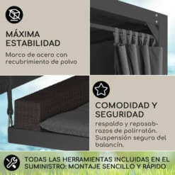 Blumfeldt Eremitage Columpio De Lujo 236 X 210 X 180 Cm Toldo Cortinas 7 Blumfeldt Eremitage Columpio De Lujo 236 X 210 X 180 Cm Toldo Cortinas -Mano Mano Ventas 13383963 3