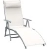OUTSUNNY Tumbona Plegable Respaldo Ajustable A 7 Niveles Almohada Acero