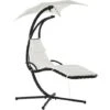 Outsunny Tumbona Colgante Con Sombrilla Protección UV Hamaca Sillón Con Toldo Estructura Estable Cuerda Antivuelco Y Forma Ergonómico190x110x190 Cm