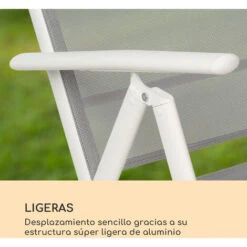 Blumfeldt Almeria Juego De 2 Sillas Plegables 59,5x107x68 Cm ComfortMesh Aluminio Blancas -Mano Mano Ventas 13659618 3