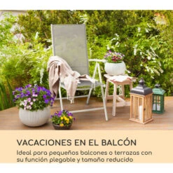 Blumfeldt Almeria Juego De 2 Sillas Plegables 59,5x107x68 Cm ComfortMesh Aluminio Blancas -Mano Mano Ventas 13659618 5